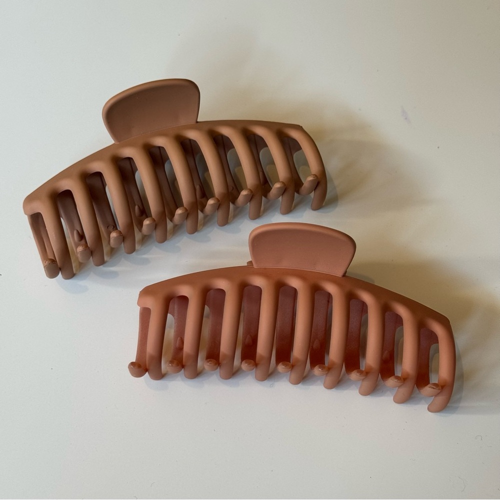 Brown Claw Hair Clip Set